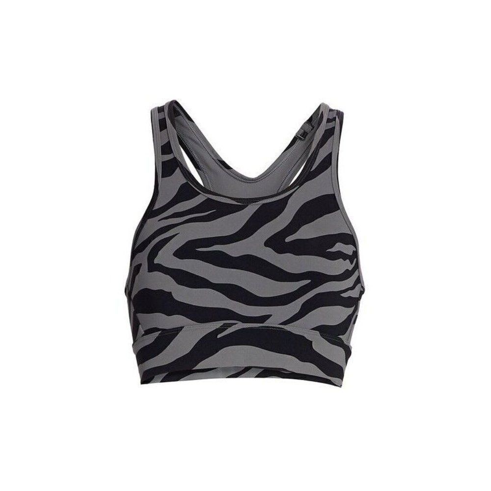 Varley Sports Bra Womens Small Gray Berkeley High Impact Racerback‎ Zebra Print